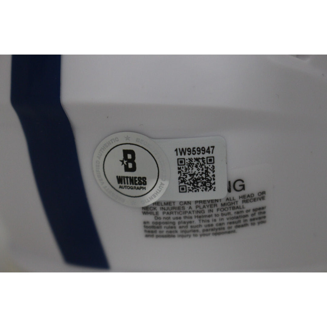Edgerrin James Autographed Indianapolis Colts Mini Helmet Beckett 46475