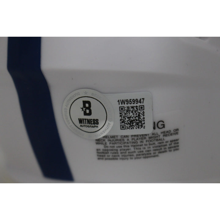 Edgerrin James Autographed Indianapolis Colts Mini Helmet Beckett 46475