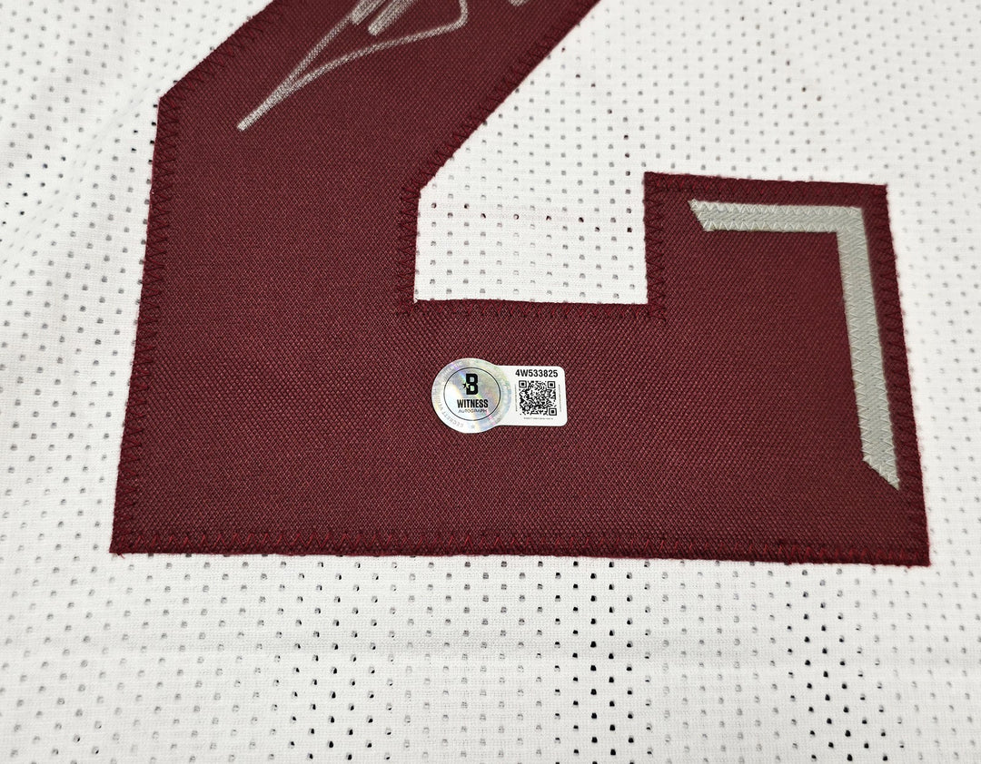 Texas A&M Aggies Johnny Manziel Signed White Jersey "12 HT" Beckett Witness
