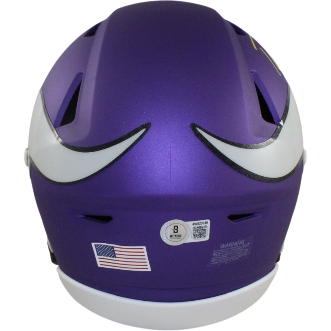 Randy Moss Autographed Minnesota Vikings Mid-Size Midi Helmet Beckett 56287