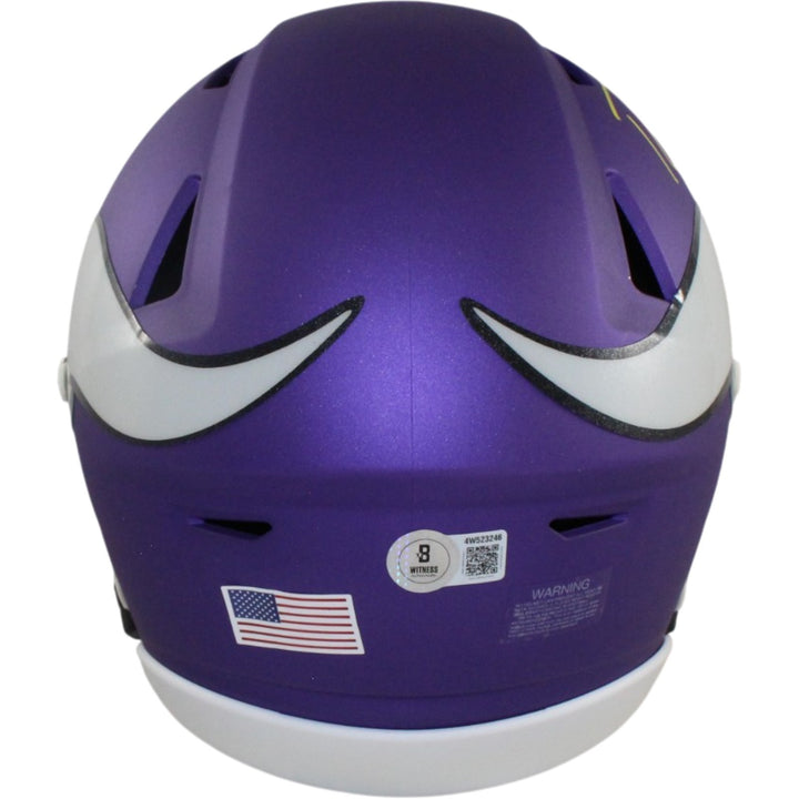 Randy Moss Autographed Minnesota Vikings Mid-Size Midi Helmet Beckett 56287