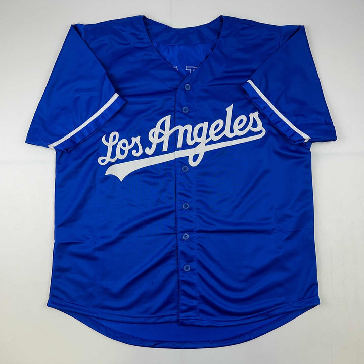 Facsimile Autographed Shohei Ohtani Los Angeles LA Blue Auto Jersey Size Mens XL