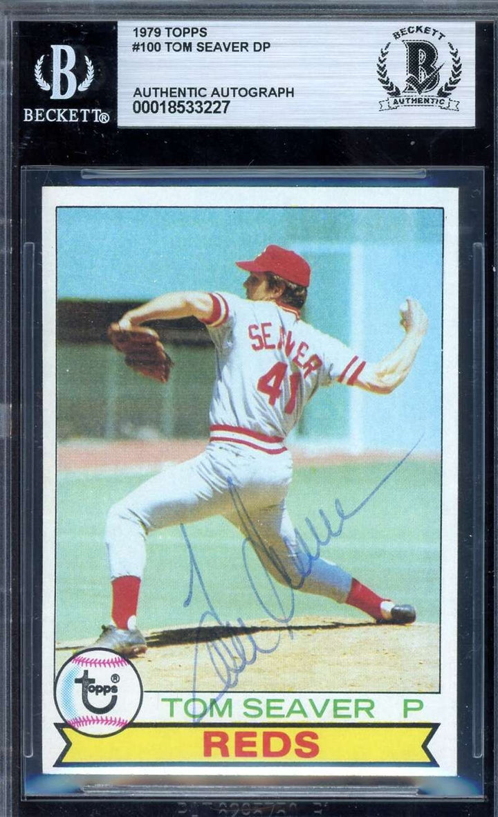 Tom Seaver Beckett BAS Vintage Signed 1979 Topps Autograph Reds