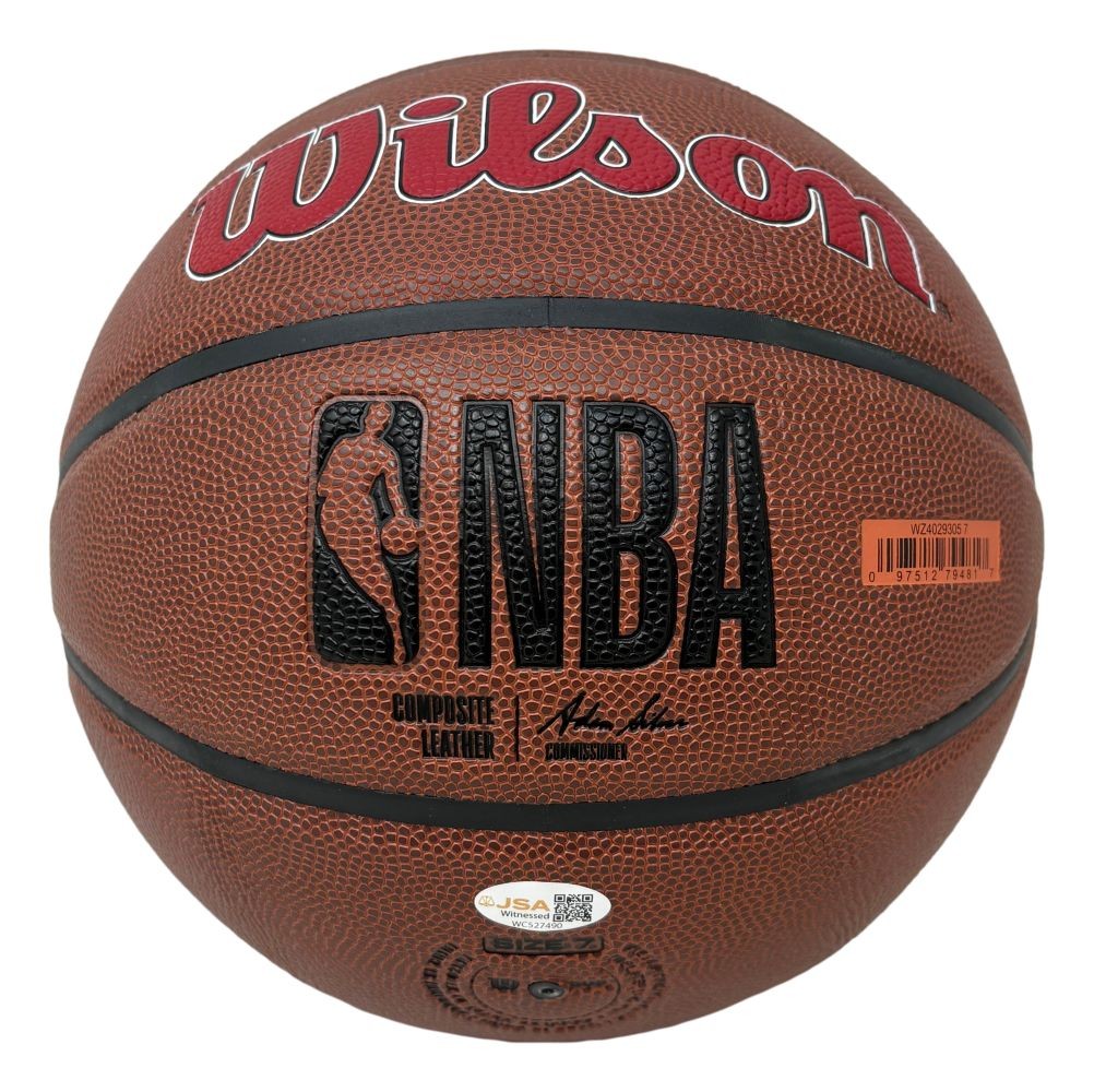 Dennis Rodman Signed Chicago Bulls NBA Wilson Logo Basketball JSA QR