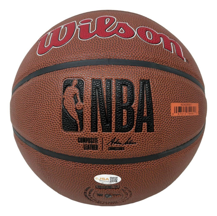 Dennis Rodman Signed Chicago Bulls NBA Wilson Logo Basketball JSA QR