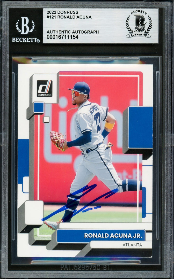 Ronald Acuna Jr. Auto 2022 Donruss Variations Card 121 Braves Beckett #16711154