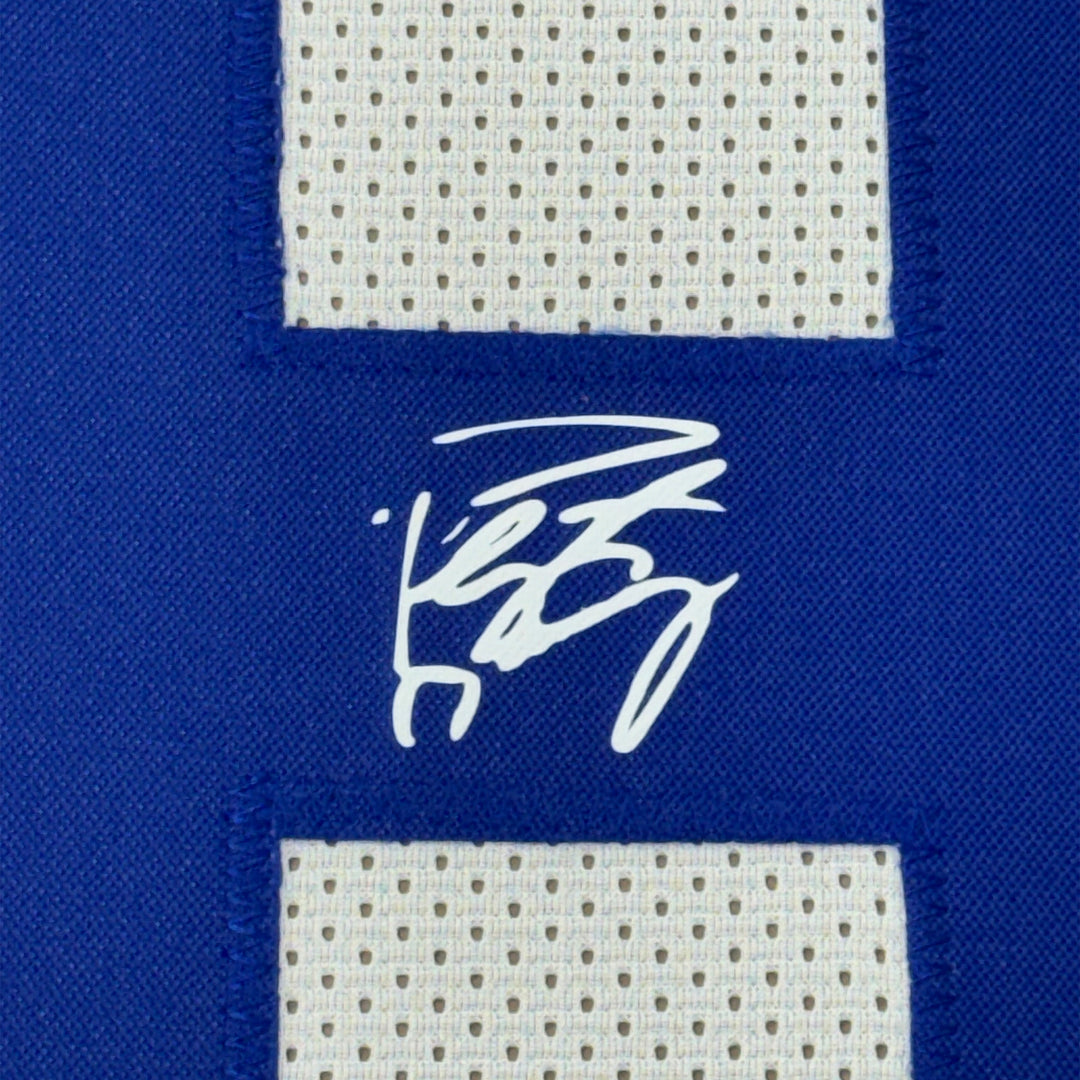 Framed Facsimile Autographed Peyton Manning 33x42 White Reprint Laser Jersey