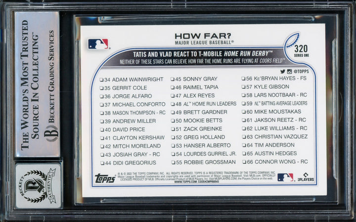 Fernando Tatis Jr. Signed 2022 Topps Card 320 Padres Auto GM 10 Beckett