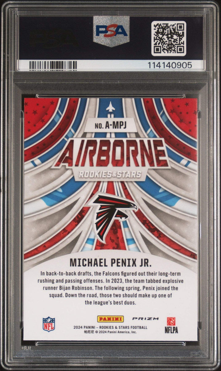 Graded 2024 Panini R&S Michael Penix Jr #AMPJ Red Plaid Rookie Card PSA 10