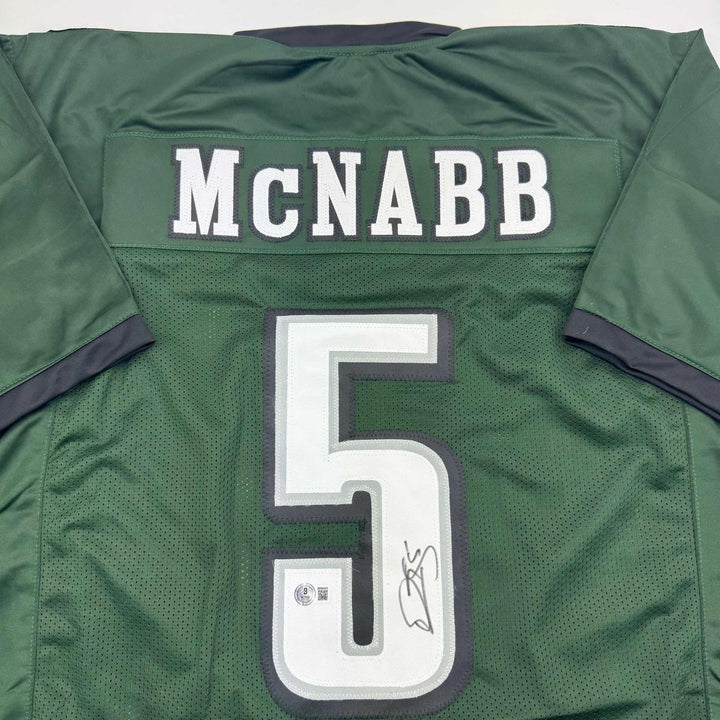 Autographed/Signed DONOVAN MCNABB Philadelphia Green Jersey Beckett COA