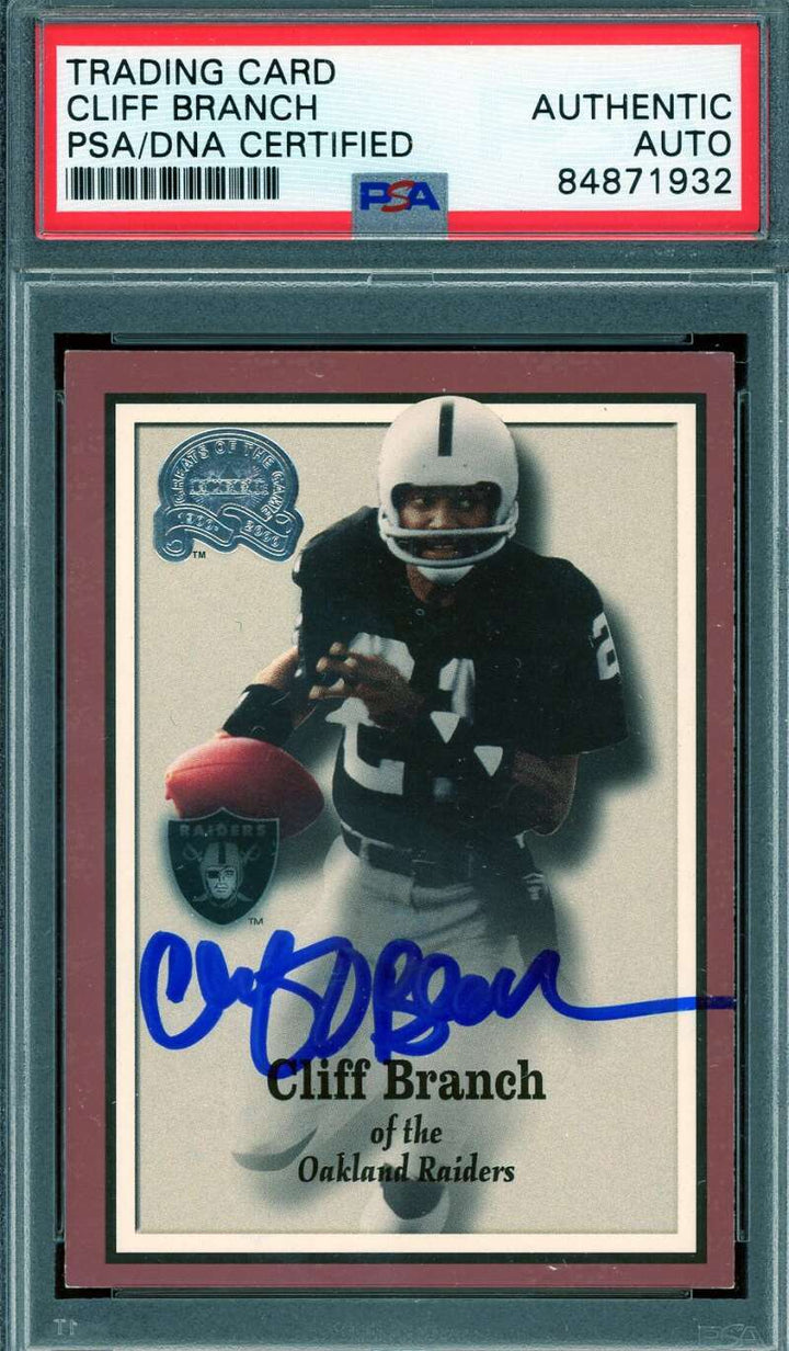Cliff Branch PSA DNA Signed 2000 Fleer Greats of The Game Autograph