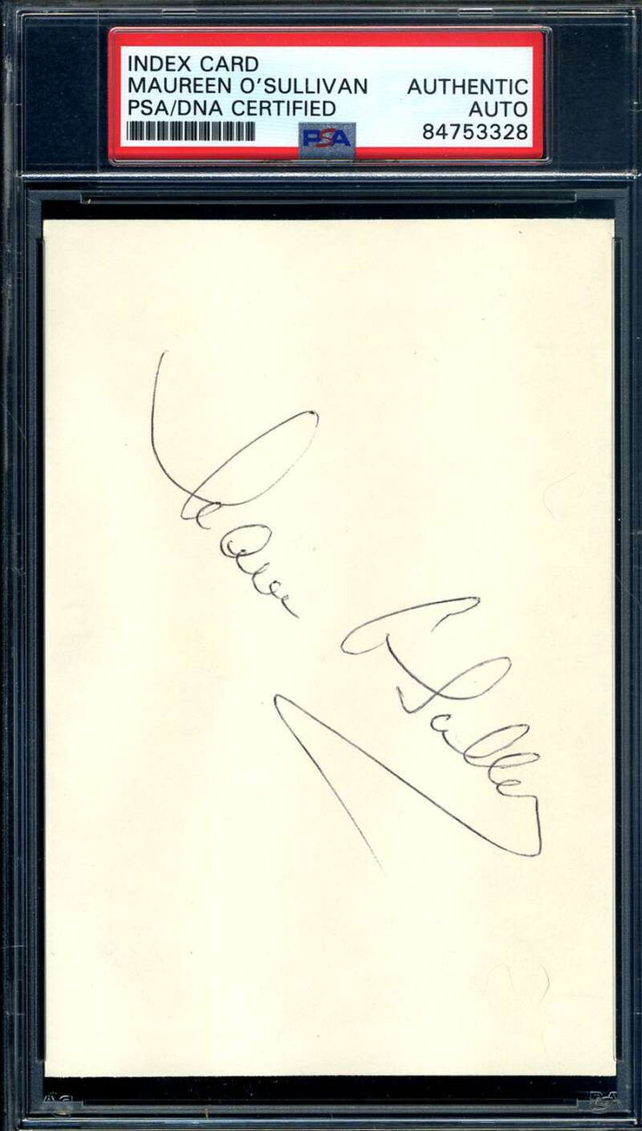 Maureen O'Sullivan PSA DNA Coa Signed 3x5 Index Card Autograph