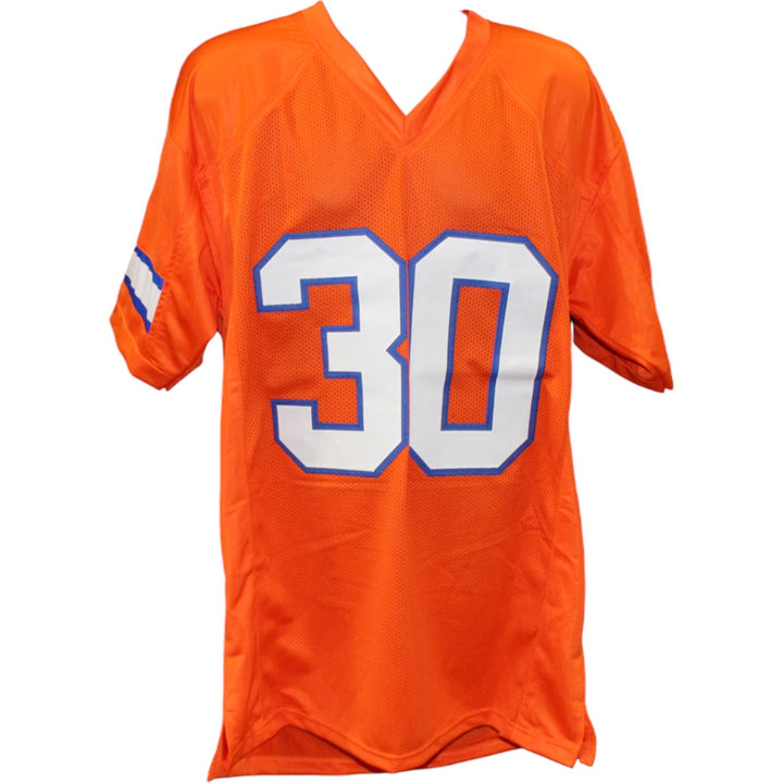 Terrell Davis Autographed Pro Style Sz XL Orange Jersey HOF Beckett 54622