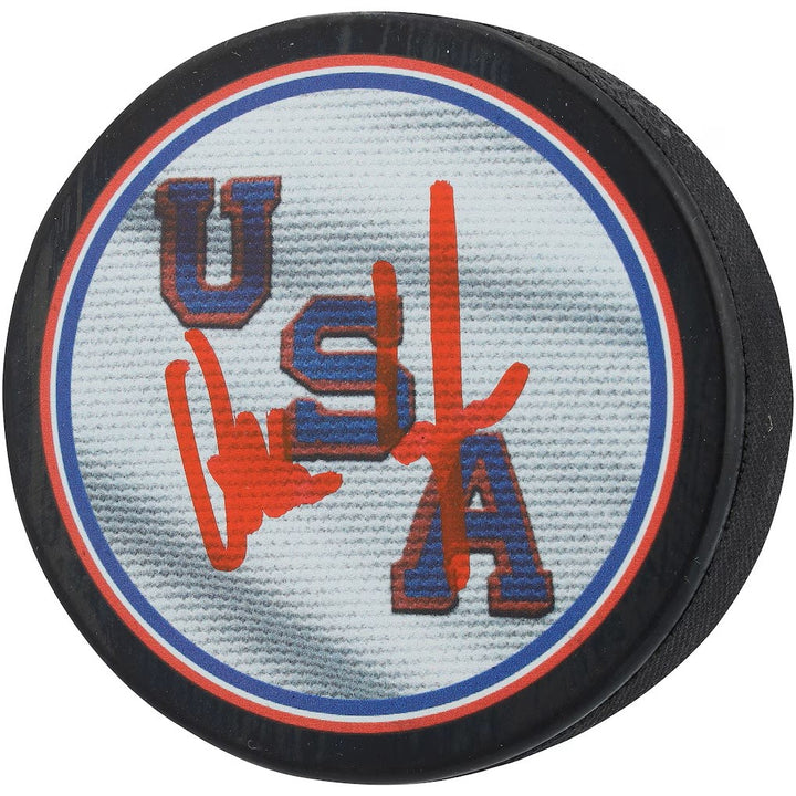 Quinn Hughes Signed USA Hockey Logo Puck Fanatics
