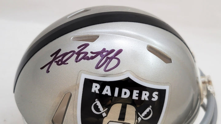 Fred Biletnikoff Signed Oakland Raiders Flash Gray Speed Mini Helmet Beckett Wit