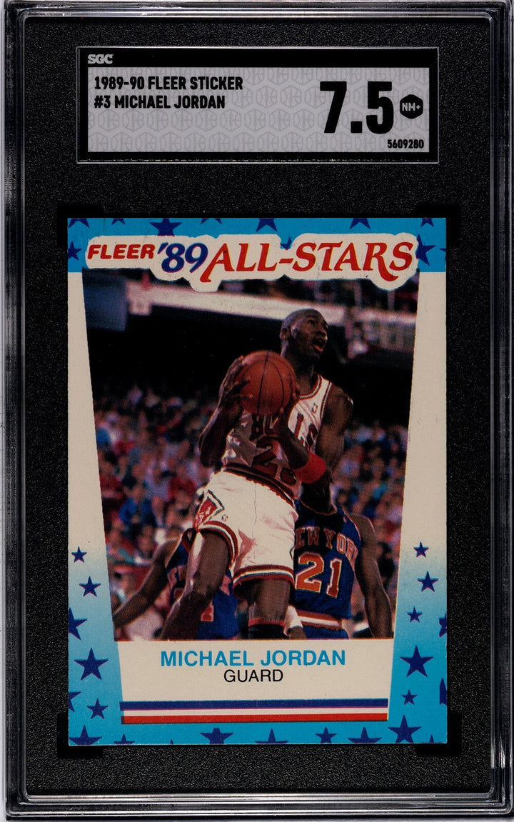 Michael Jordan 1989-90 Fleer All-Star Sticker/Card #3- SGC Graded 7.5 NM+