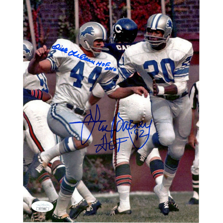 Lem Barney Dick LeBeau Autographed/Signed Detroit Lions 8x10 Photo HOF JSA 55122