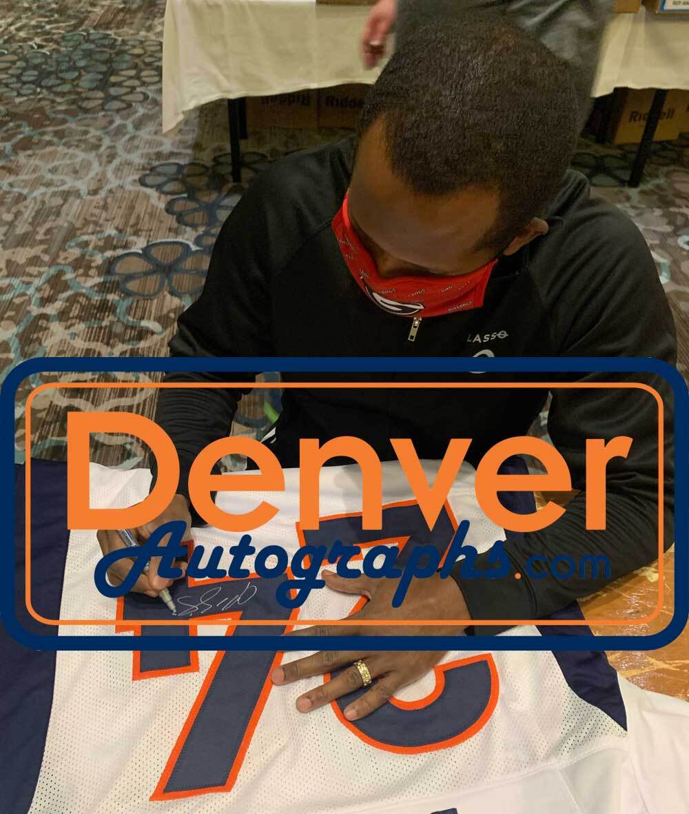 Champ Bailey Autographed/Signed Pro Style White XL Jersey BAS 30548