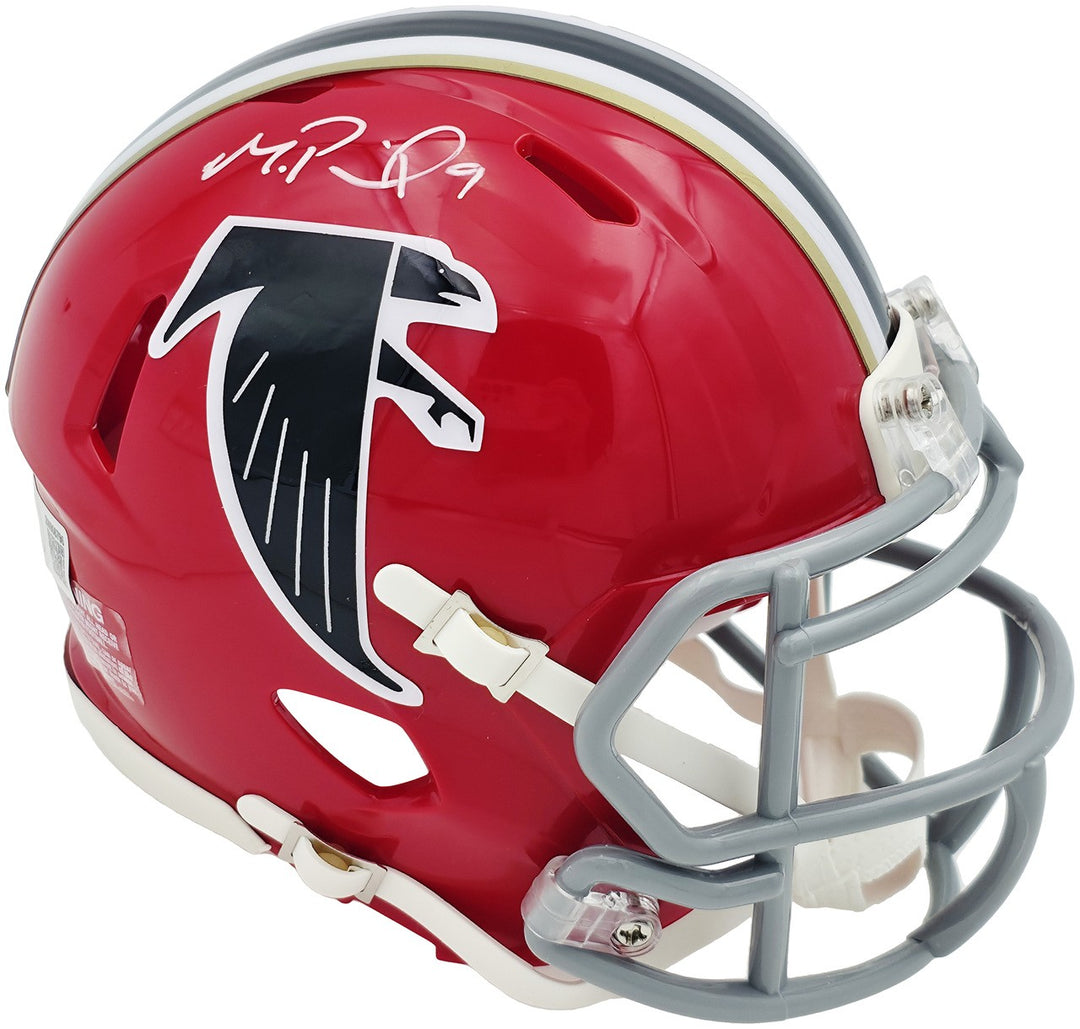 Michael Penix Jr. Auto Falcons 1966-69 Throwback Red Speed Mini Helmet Beckett