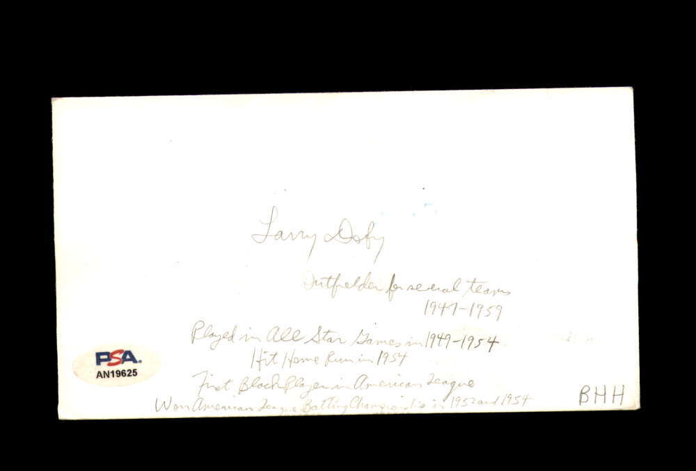 Larry Doby PSA DNA Signed FDC 1983 First Day Cover Cache Babe Ruth Jackie Robins