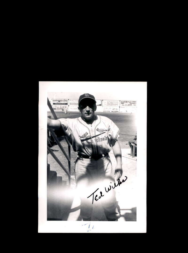Ted Wilks JSA Coa Signed Vintage 4x5 1950`s St Louis Cardinals Original Photo