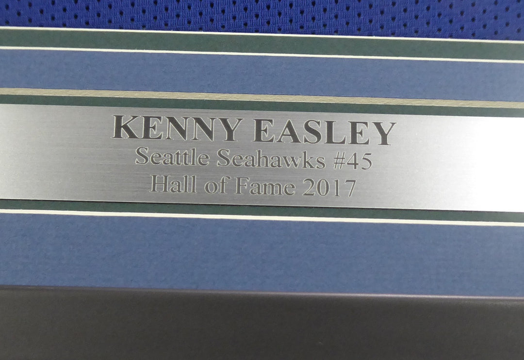 Seattle Seahawks Kenny Easley Signed Framed Blue Jersey MCS Holo