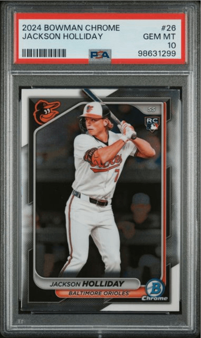 Graded 2024 Topps Bowman Chrome Jackson Holliday #26 Rookie Card PSA 10