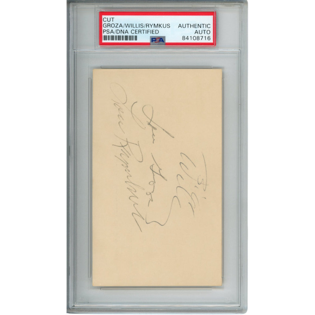 Lou Rymkus Lou Groza Bill Willis Autographed/Signed 3x5" Cut PSA Slabbed 54793