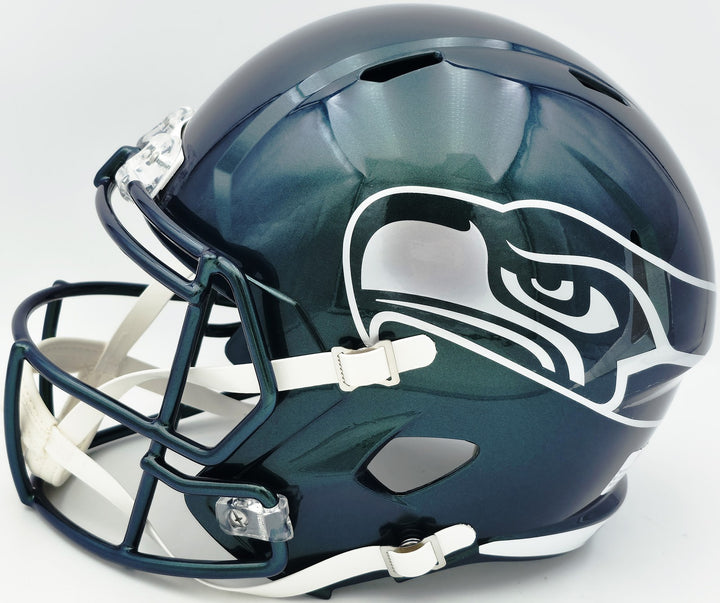 Nick Emmanwori Seahawks Metallic Signed Replica Speed FS Helmet Beckett BAS