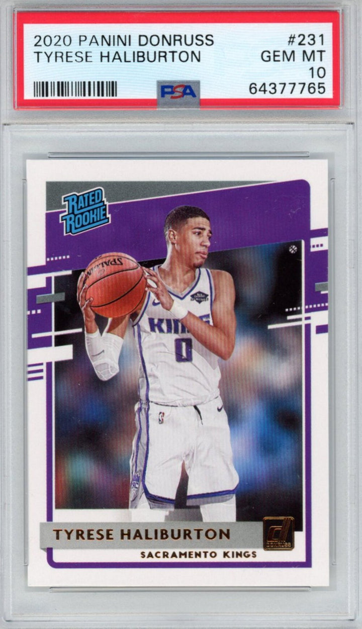Graded 2020-21 Panini Donruss Tyrese Haliburton #231 Rookie RC Card PSA 10 Mint