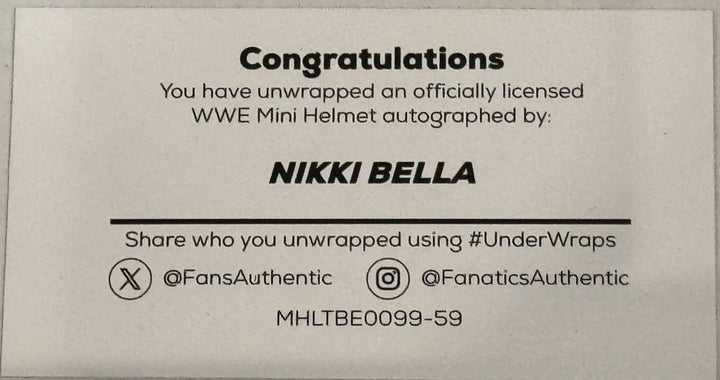 Nikki Bella Signed Riddell Wrestlemania 42 Mini Helmet LE /25 Auto Fanatics COA