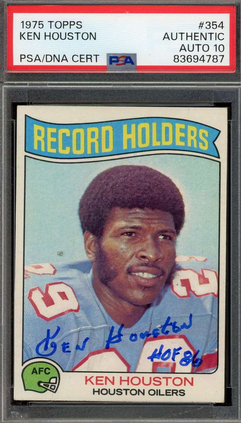 Ken Houston Gem Mint 10 PSA DNA Signed 1975 Topps Autograph