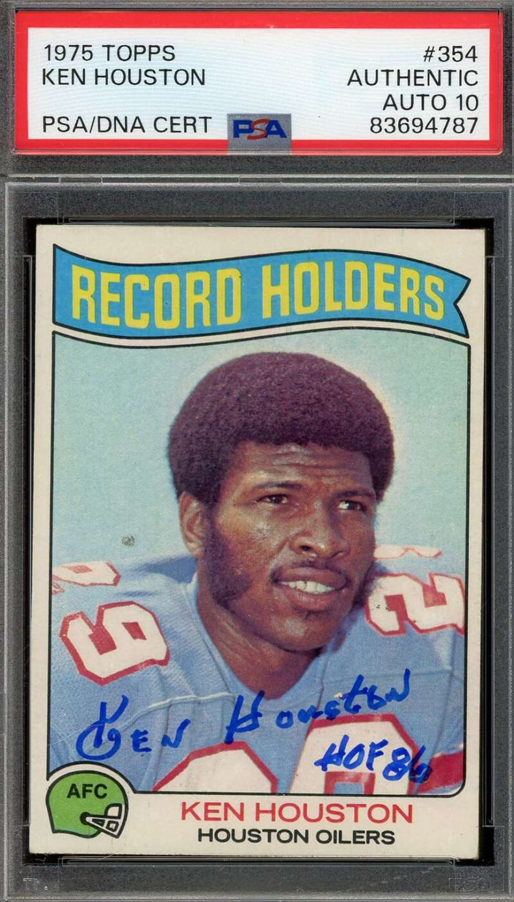 Ken Houston Gem Mint 10 PSA DNA Signed 1975 Topps Autograph