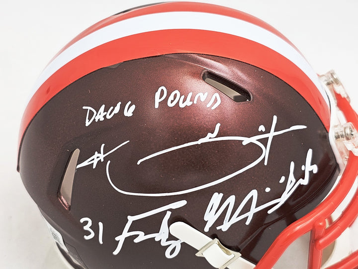 Hanford Dixon Frank Minnifield Auto Browns Flash Brown Mini Helmet Dawg Pound