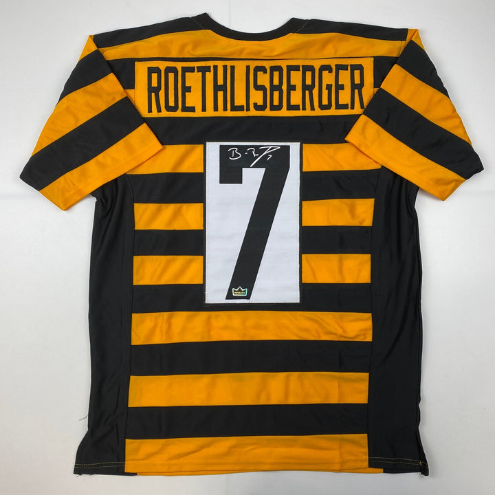 Facsimile Autographed Ben Roethlisberger Pittsburgh Bumble Bee Jersey Men's XL