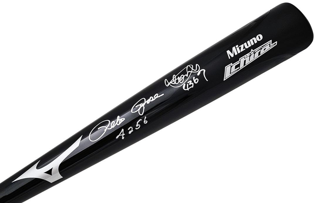 Ichiro Suzuki Pete Rose Auto Black Mizuno Player Model Bat Mariners Hits PR Holo
