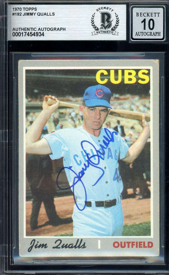 Jimmy Jim Qualls Gem Mint 10 Beckett BAS Signed 1970 Topps Autograph