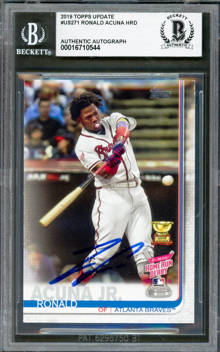 Ronald Acuna Jr. Signed 2019 Topps Update Card US271 Braves Beckett #16710544