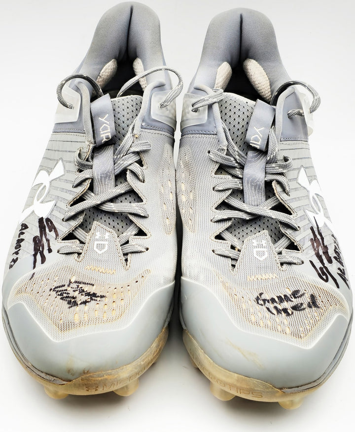 Gunnar Henderson Auto Grey Under Armour Yard MT Game Used Rookie Cleats Orioles
