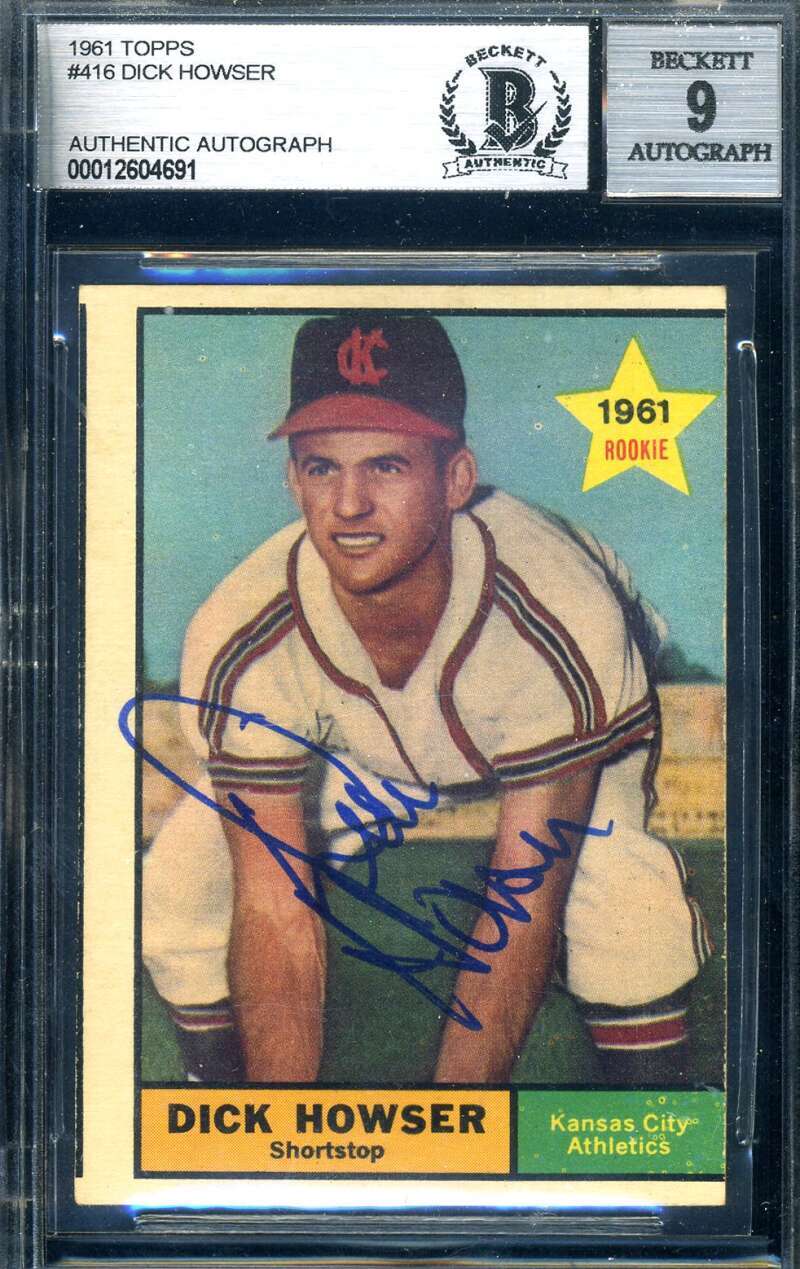 Dick Howser Beckett  Signed 1961 Topps Rookie Autograph