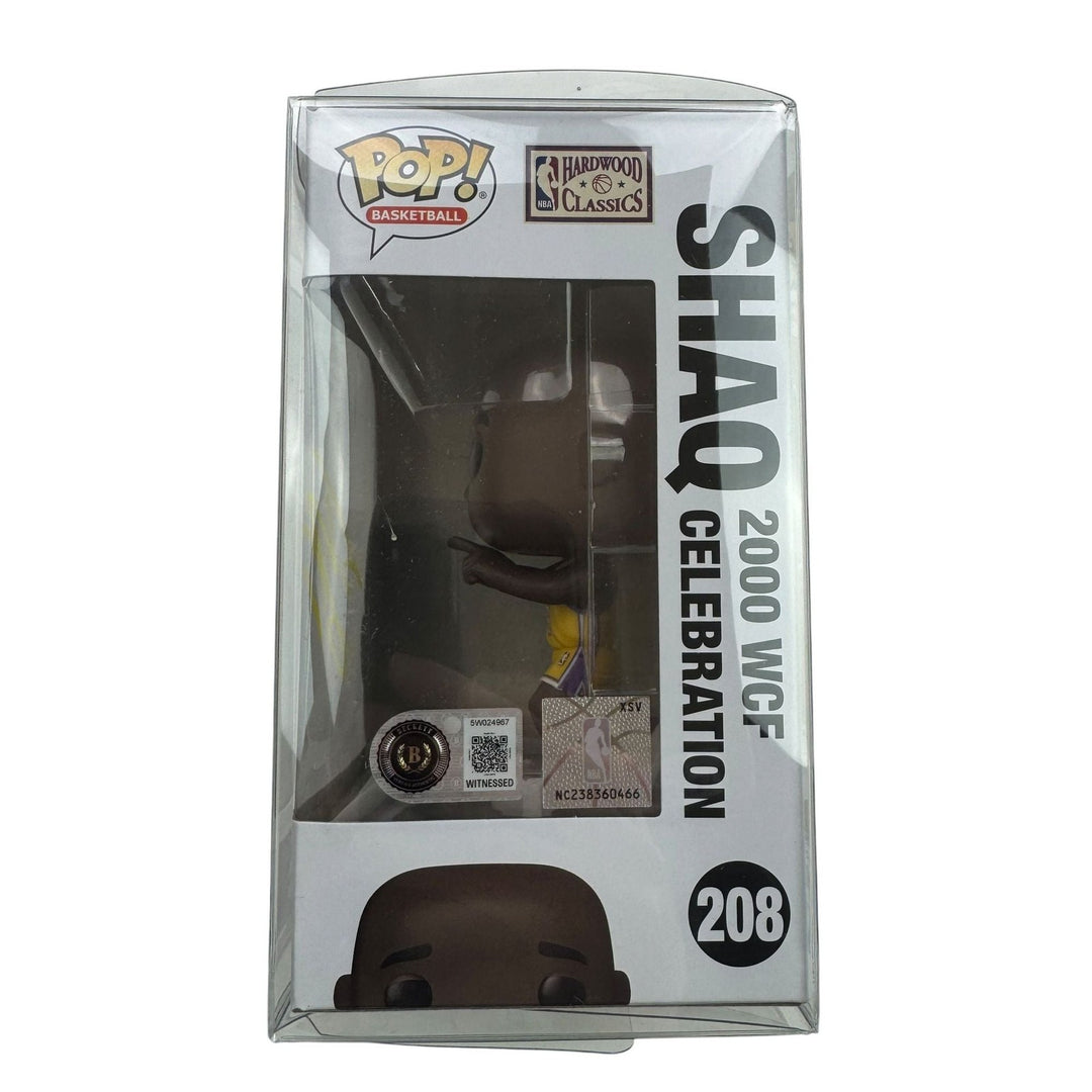 Autographed/Signed Shaq Shaquille O'Neal LA Lakers Funko Pop #208 BAS COA