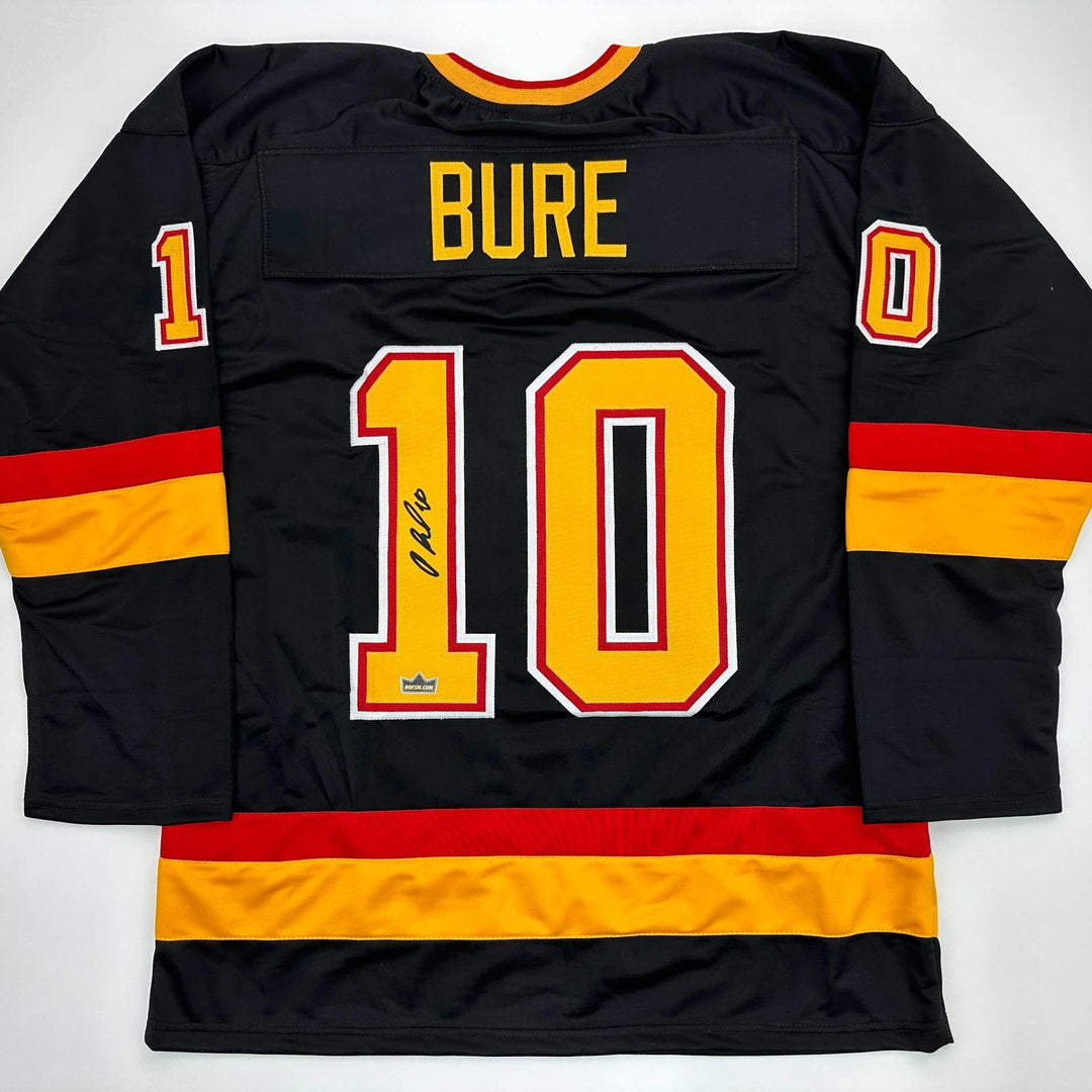 Facsimile Autographed Pavel Bure Vancouver Black Reprint Jersey Size Men's XL