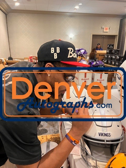 Justin Jefferson Signed Minnesota Vikings SpeedFlex 24 Alt Helmet Beckett 56149