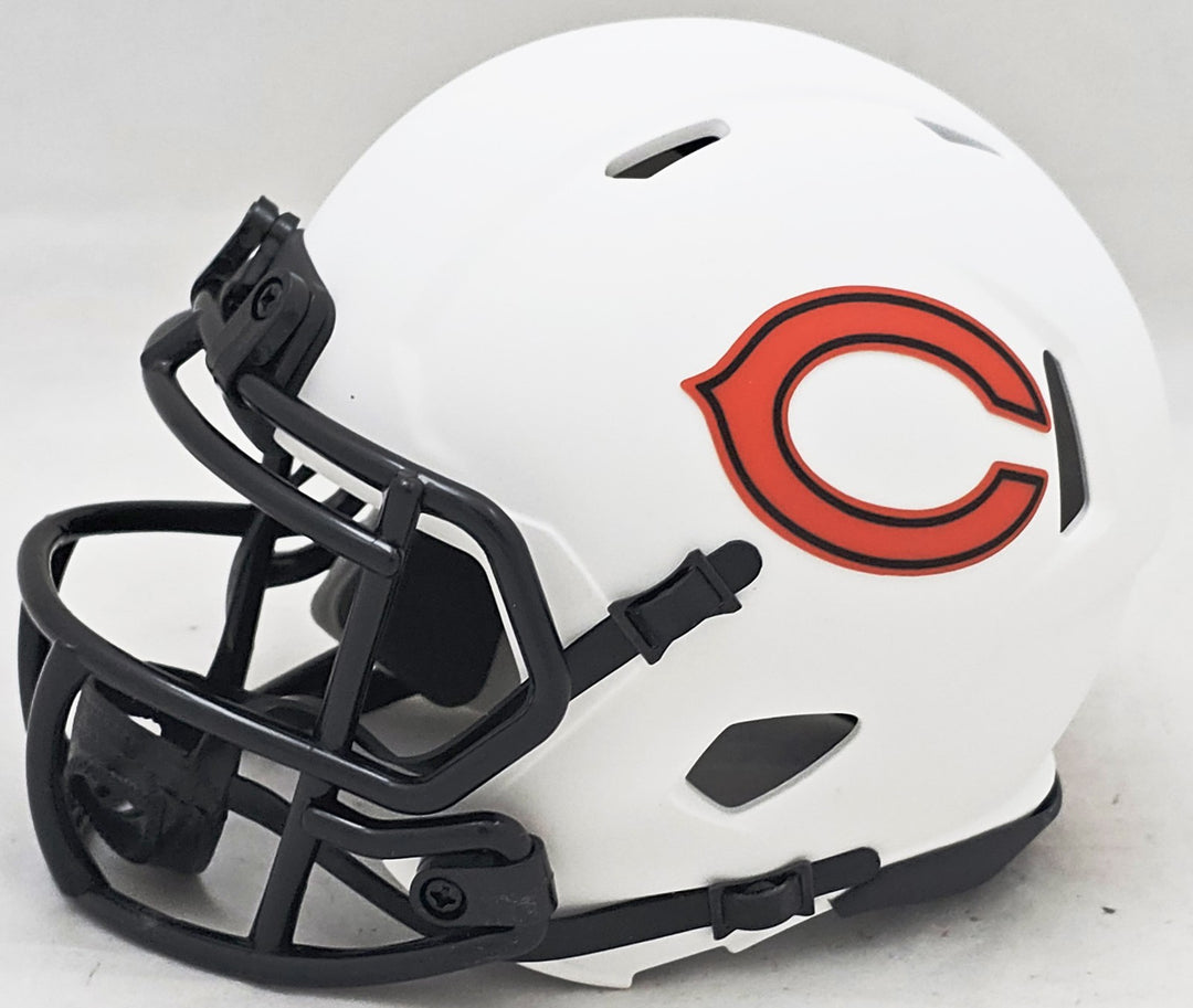 Justin Fields Signed Chicago Bears Lunar Eclipse White Speed Mini Helmet Beckett