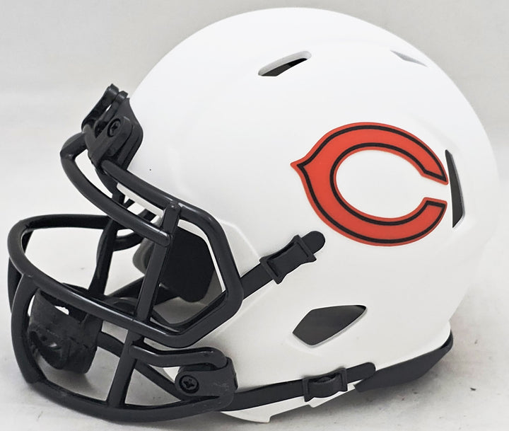 Justin Fields Signed Chicago Bears Lunar Eclipse White Speed Mini Helmet Beckett