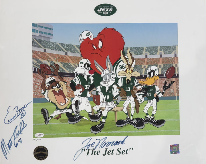 Looney Tunes The Jet Set Signed Framed 31x27 Litho Auto Namath Boozer Snell JSA