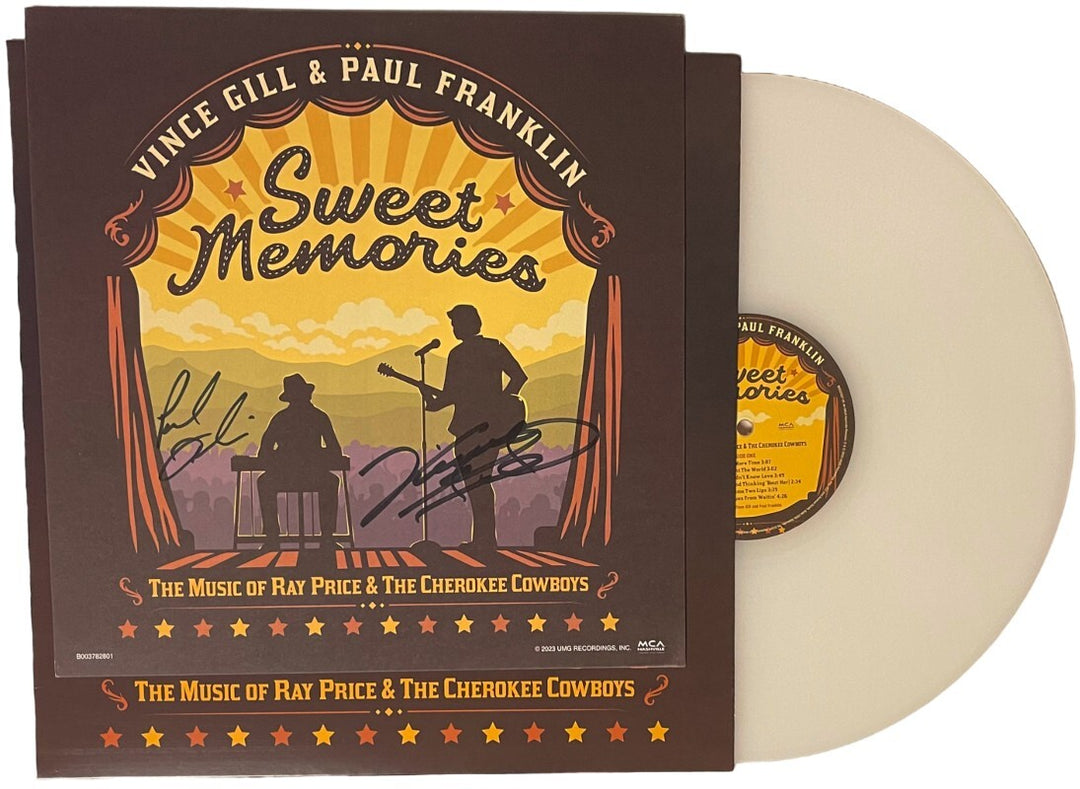 Vince Gill/Paul Franklin dual signed 2023 “Sweet Memories” 11x11 Art Card/Album