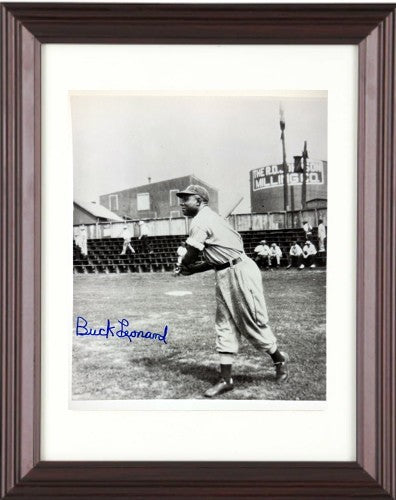 Buck Leonard signed Homestead Grays Negro League 8x10 Photo Dings Framed - COA