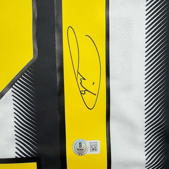 Framed Autographed/Signed Andrea Pirlo 35x39 Juventus White Jersey Beckett COA