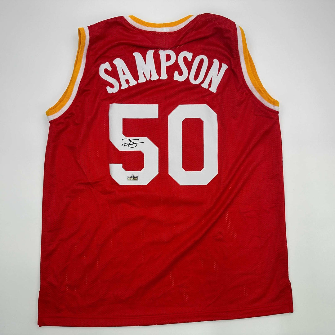 Facsimile Autographed Ralph Sampson Houston Red Reprint Jersey Size Men's XL